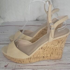 Charles by Charles David Tan Wedge Sandals Size 10 NWOT